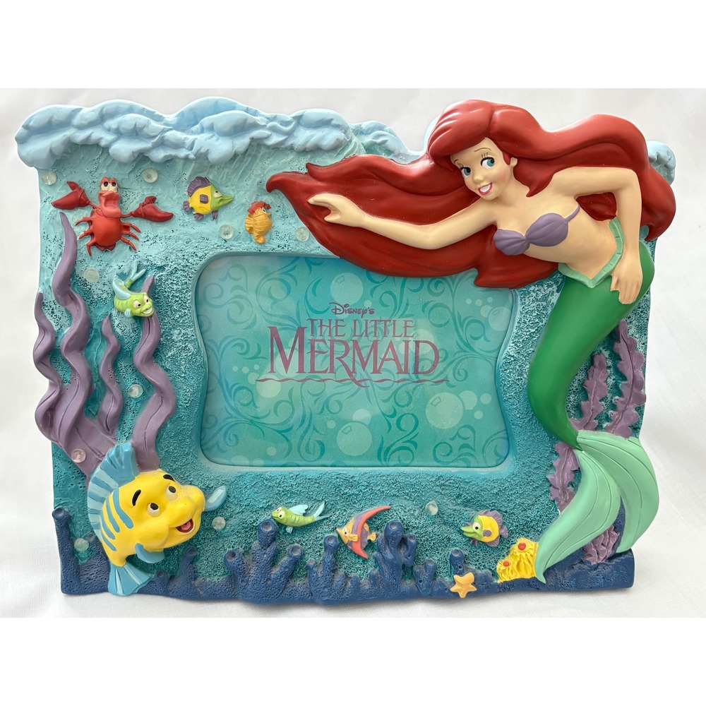 Disney The Little Mermaid Ariel Flounder Sebastian Resin 3D Picture Frame 5x3.5